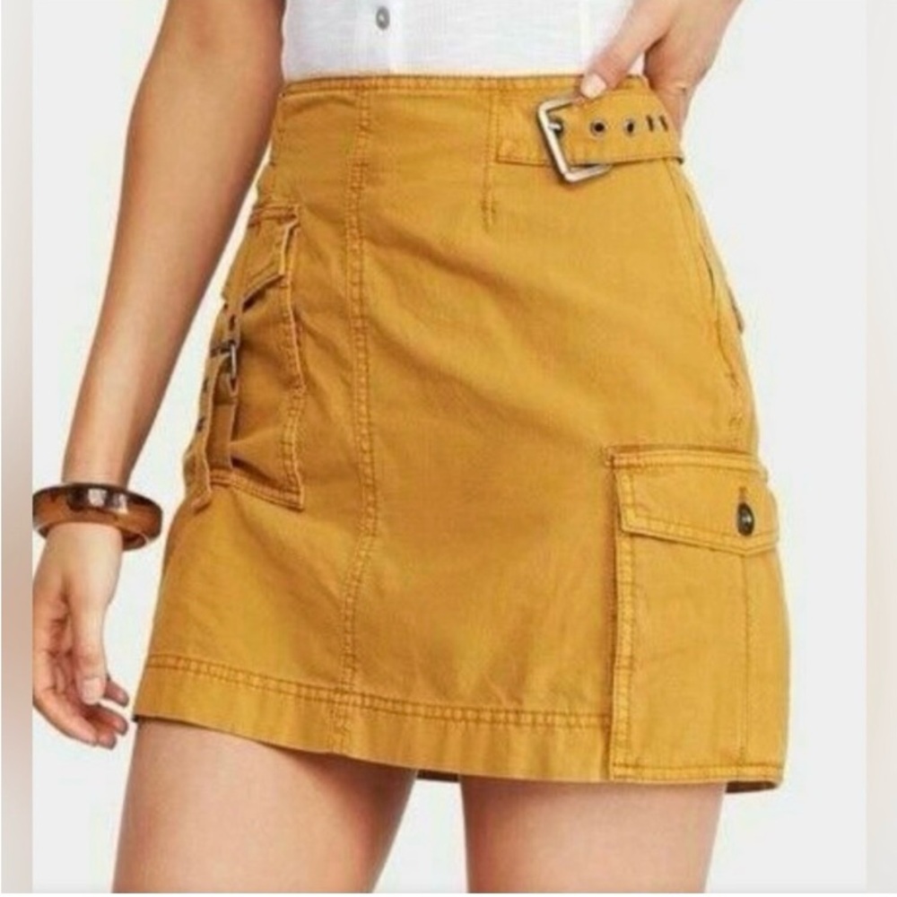 Free People Erika Utility Mini Skirt size 8